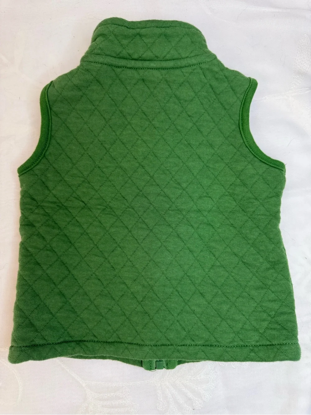 John Deere Green Quilted Kids Vest with Yellow Tractor Accent